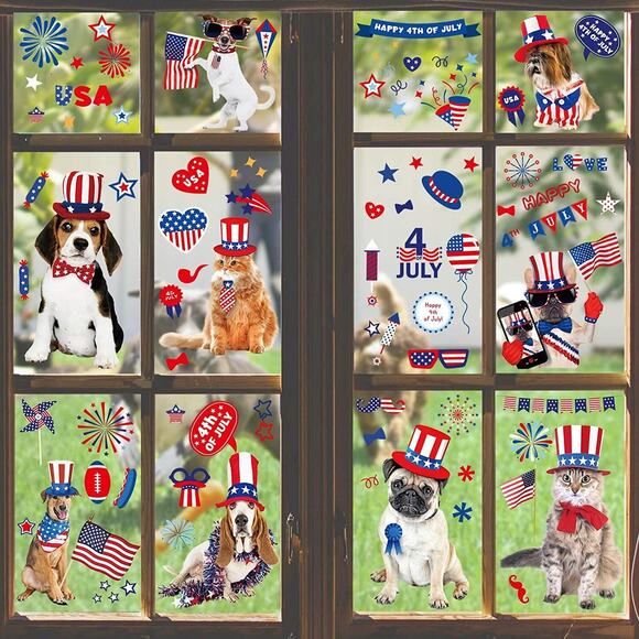 90 pcs Pets Patriotic Party Supplies USA 4th of July Decorations Stickers Decals - Picture 9 of 12